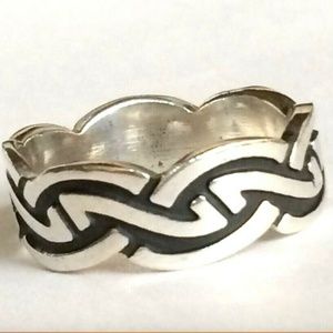 Sterling Silver Celtic Ring Size 8 9 10 Band 925